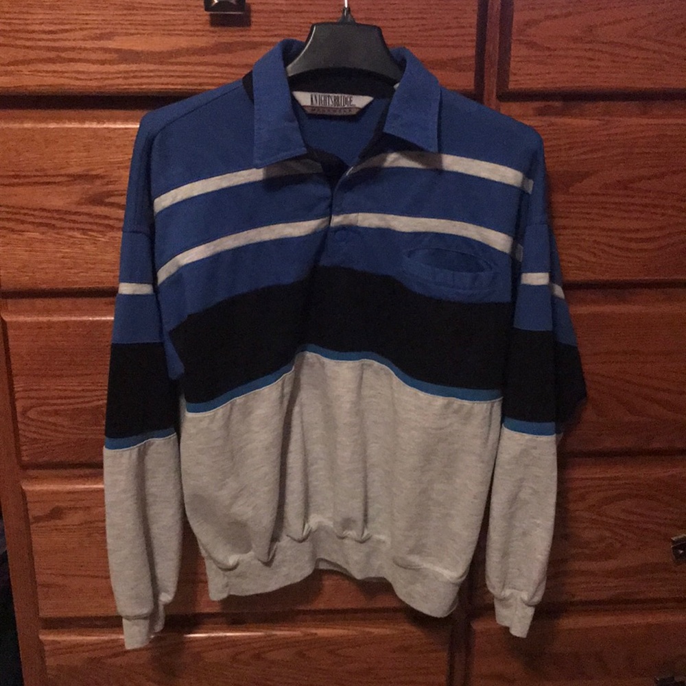 Long sleeve vintage polo shirt